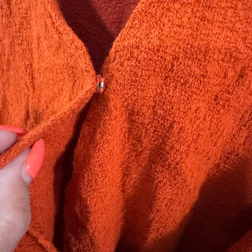Madewell Spiced Cinnamon Texture & Thread Wrap Tie Crop Top. Size S - Picture 7 of 15